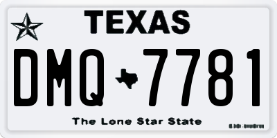 TX license plate DMQ7781