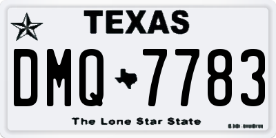 TX license plate DMQ7783