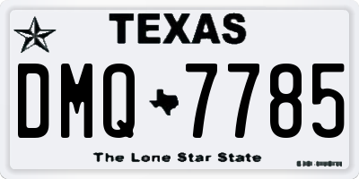 TX license plate DMQ7785