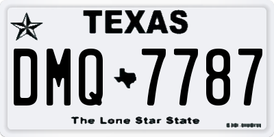 TX license plate DMQ7787