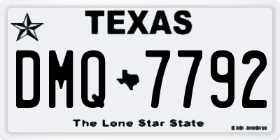 TX license plate DMQ7792