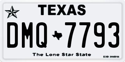 TX license plate DMQ7793