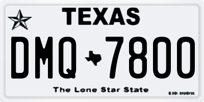 TX license plate DMQ7800