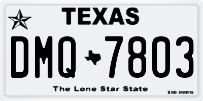 TX license plate DMQ7803