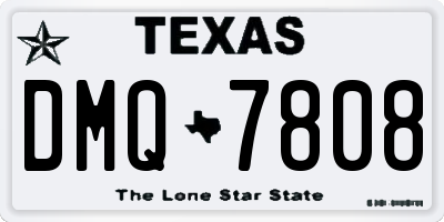 TX license plate DMQ7808