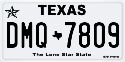 TX license plate DMQ7809