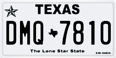 TX license plate DMQ7810