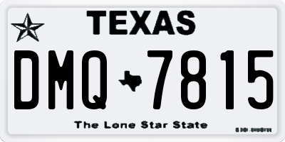 TX license plate DMQ7815