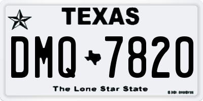 TX license plate DMQ7820