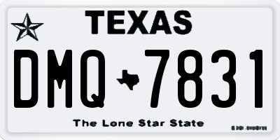 TX license plate DMQ7831