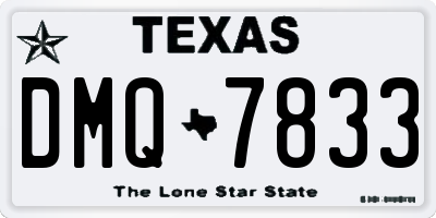 TX license plate DMQ7833