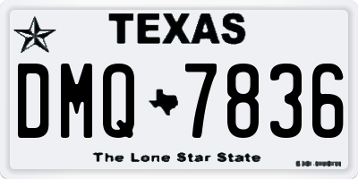 TX license plate DMQ7836