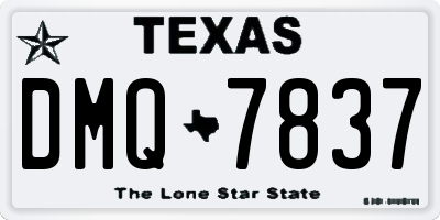 TX license plate DMQ7837