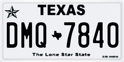 TX license plate DMQ7840