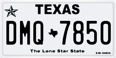 TX license plate DMQ7850