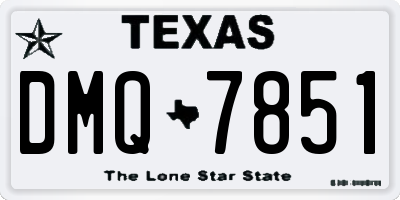 TX license plate DMQ7851