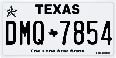 TX license plate DMQ7854