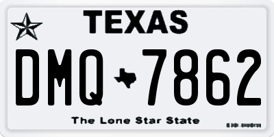 TX license plate DMQ7862