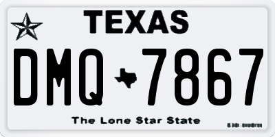 TX license plate DMQ7867