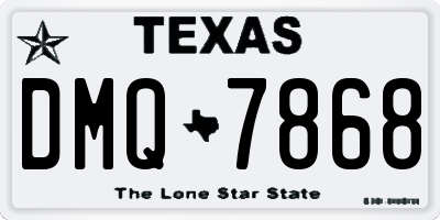 TX license plate DMQ7868