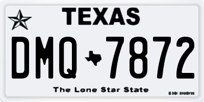 TX license plate DMQ7872