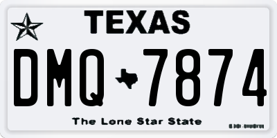 TX license plate DMQ7874