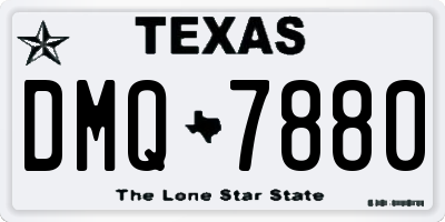 TX license plate DMQ7880