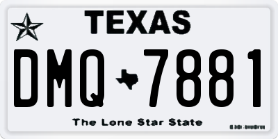 TX license plate DMQ7881