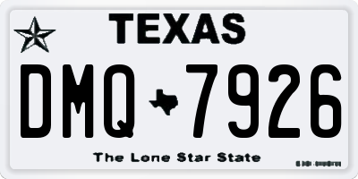 TX license plate DMQ7926