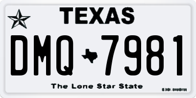 TX license plate DMQ7981