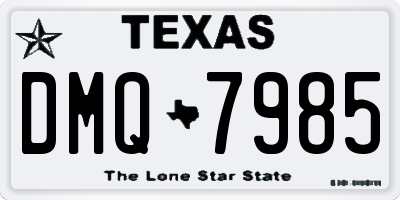 TX license plate DMQ7985