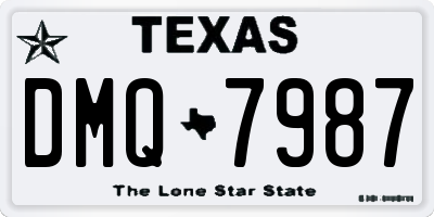 TX license plate DMQ7987