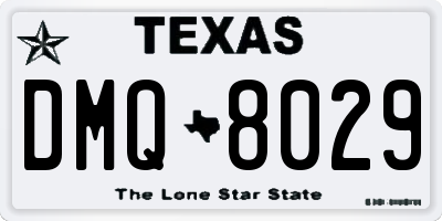 TX license plate DMQ8029