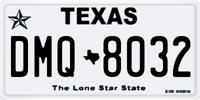 TX license plate DMQ8032