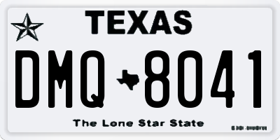 TX license plate DMQ8041