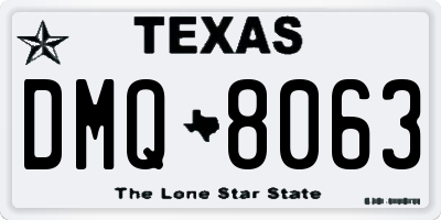 TX license plate DMQ8063