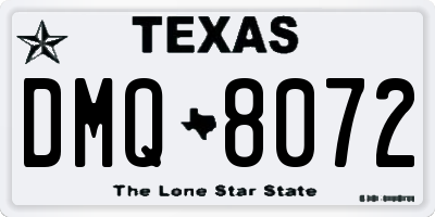 TX license plate DMQ8072