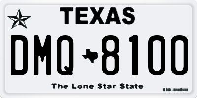 TX license plate DMQ8100