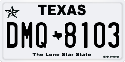 TX license plate DMQ8103