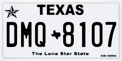 TX license plate DMQ8107