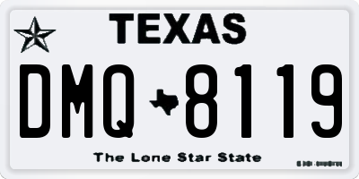 TX license plate DMQ8119