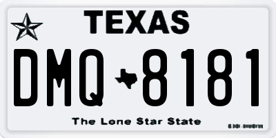 TX license plate DMQ8181