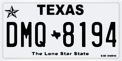 TX license plate DMQ8194