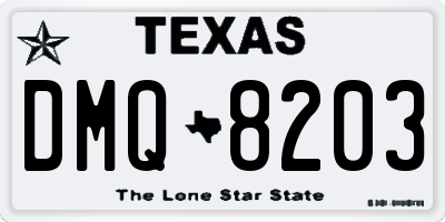 TX license plate DMQ8203