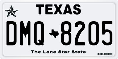 TX license plate DMQ8205