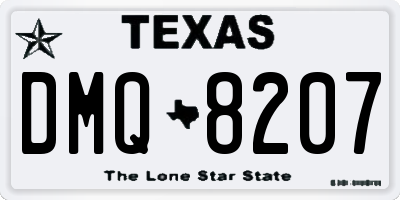 TX license plate DMQ8207