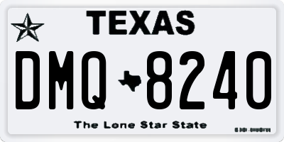 TX license plate DMQ8240
