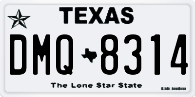 TX license plate DMQ8314