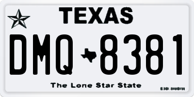 TX license plate DMQ8381