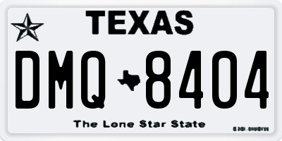 TX license plate DMQ8404
